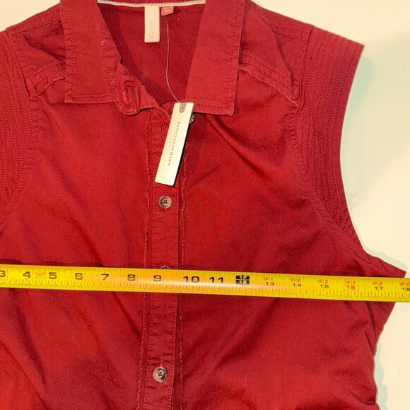 Pilcro Collared Shirt Dress in Crimson | 10 | Anthropologie | New NWT - Picture 13 of 16